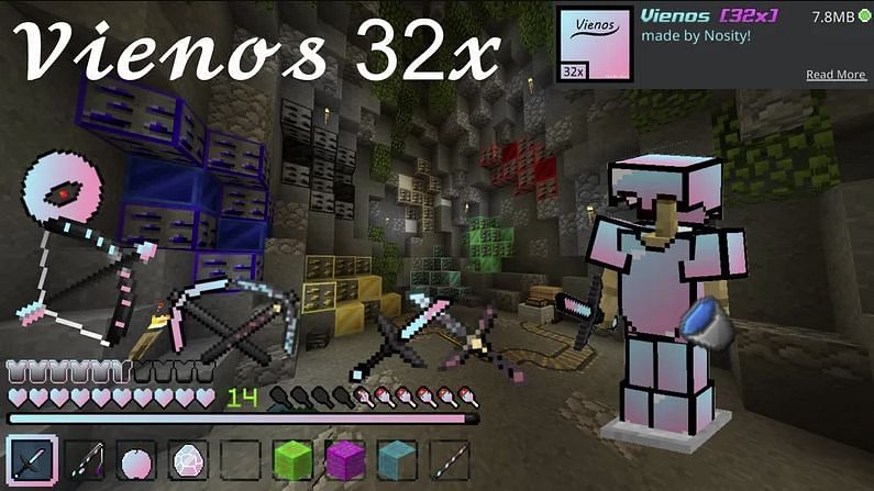 Vienos is a Minecraft 1.17 PvP pack with soft pastel aesthetics
