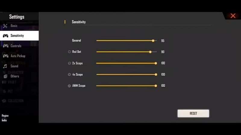 Sensitivity settings of Raistar (Image via Raistar / YouTube)
