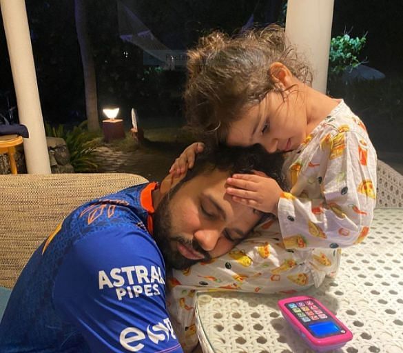 Rohit Sharma with his daughter