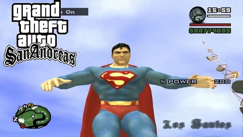 The Superman mod for GTA San Andreas (Image via Vammostga/YouTube)