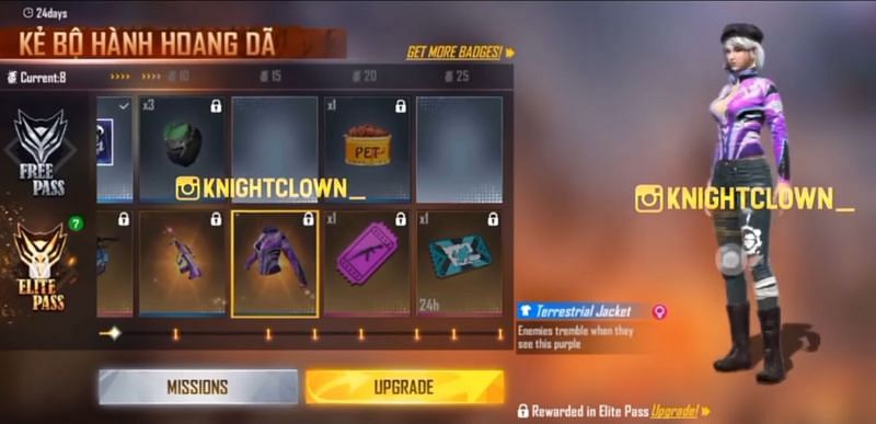 This jacket is leaked to be at 15 badges (Image via Knight Clown)