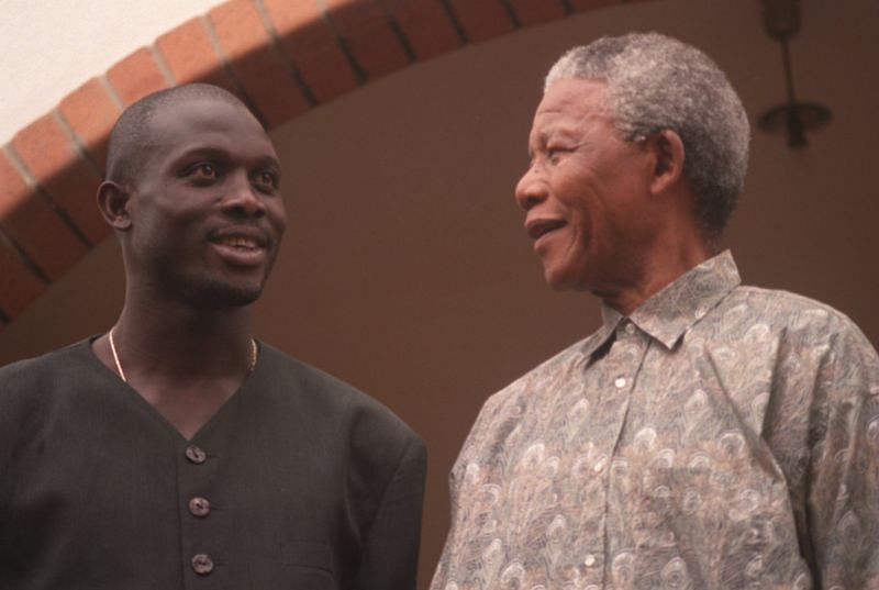 George Weah and Nelson Mandela