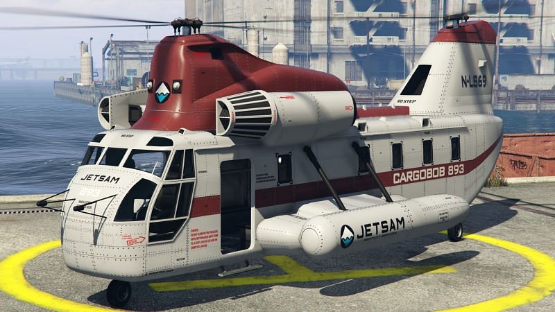 The Cargobob Jetsam is tied for being the slowest helicopter in GTA Online (Image via Rockstar Games)