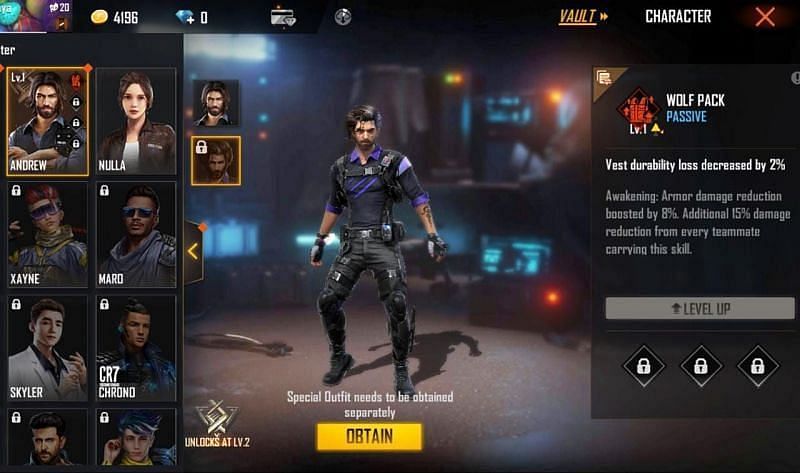 Elite Andrew and his ability (Image via Free Fire)