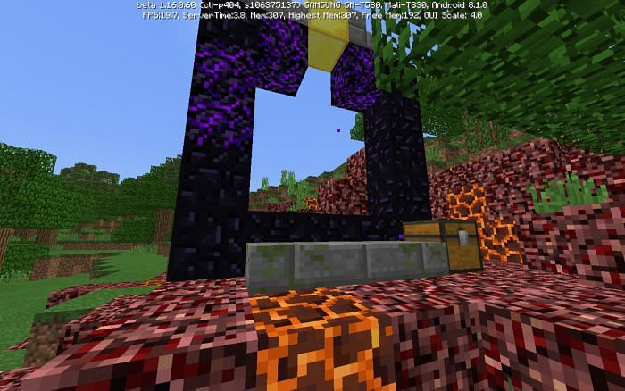 Broken Nether Portal (Image via Minecraft)