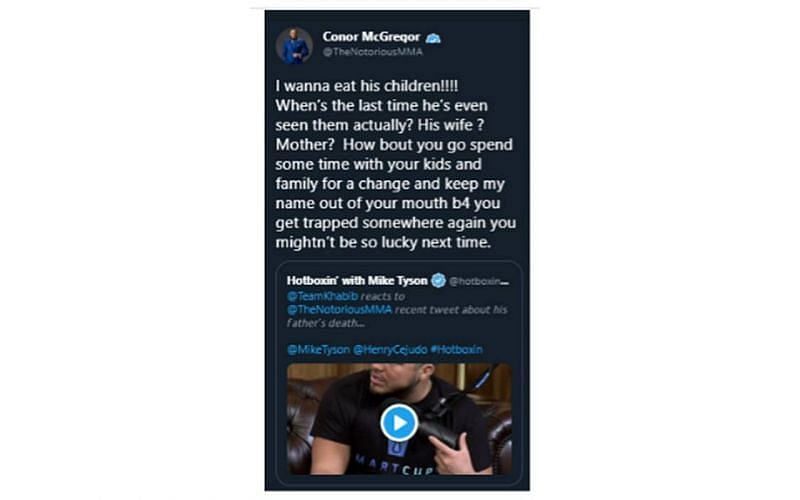 Conor McGregor&#039;s deleted tweet