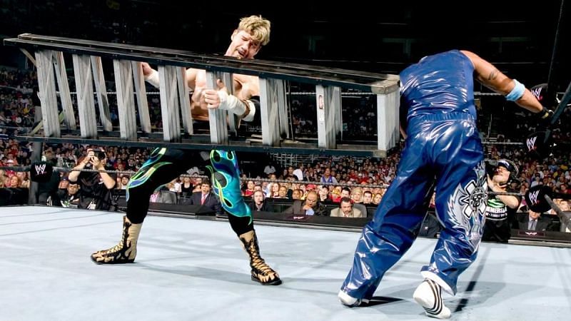Eddie Guerrero vs. Rey Mysterio in the Custody of Dominik Ladder Match