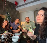 Hardik Pandya and his wife along with his brother and his wife.