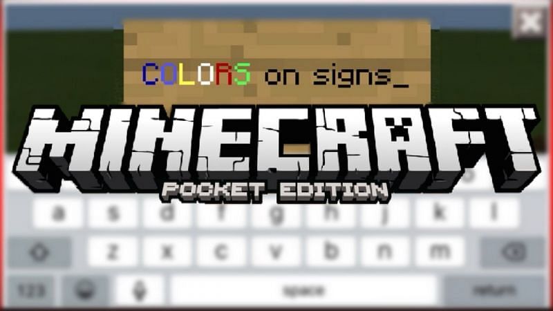 Using a mobile keyboard, players with Minecraft: Pocket Edition should have no problem changing the color of their sign text (Image via Mojang)