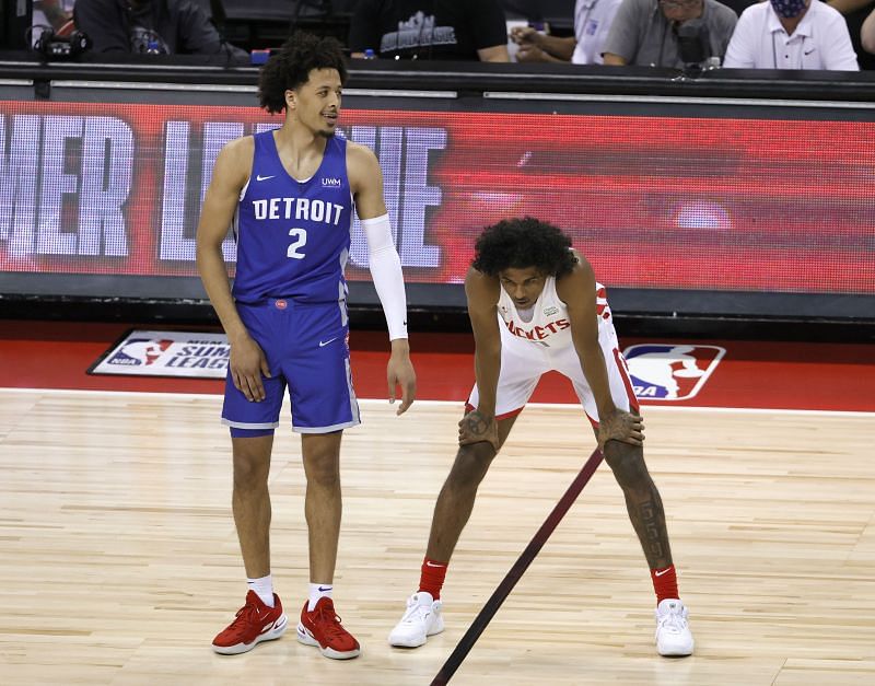 Cade Cunningham and Jalen Green before their NBA Summer League matchup