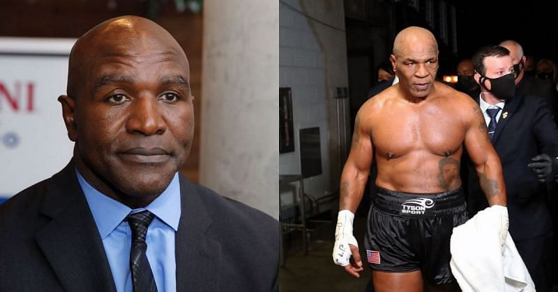 Evander Holyfield (left) &amp; Mike Tyson (right)