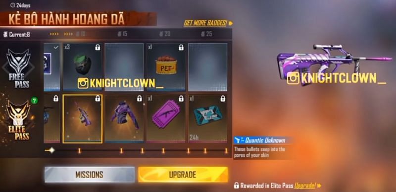 A new AUG skin is probable to be present in the Elite Pass (Image via Knight Clown)
