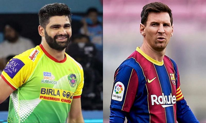 Pardeep Narwal (left) and Lionel Messi (right)