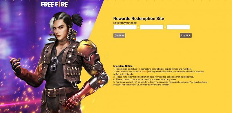 You should enter a valid Free Fire redeem code for your server in the redeem code (Image via Free Fire)