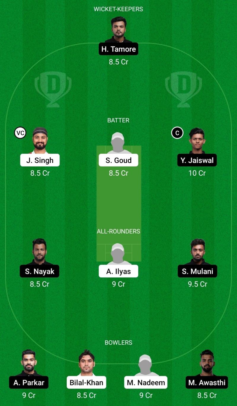 Dream11 Team for Oman vs Mumbai - 1st One-Day Match.