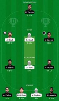 Dream11 Team for Oman vs Mumbai - 1st One-Day Match.