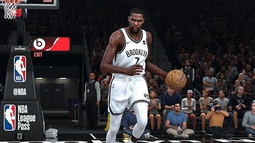 Kevin Durant with the Brooklyn Nets in NBA 2K20 [Source: Athletes Creative Trap]