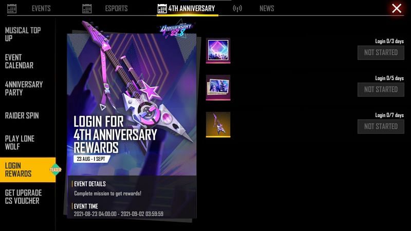 Players will get numerous rewards by signing in (Image via Free Fire)