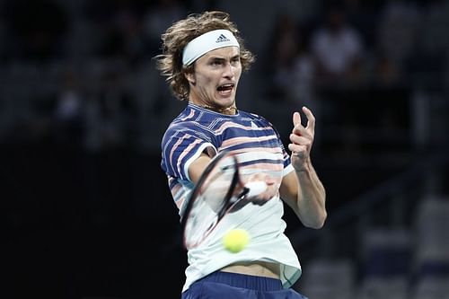 Alexander Zverev against Andrey Rublev at the 2020 Australian Open