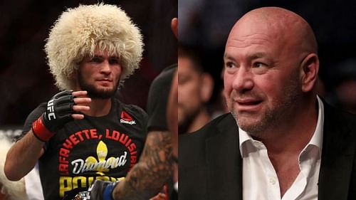 Khabib Nurmagomedov (left), Dana White (right)