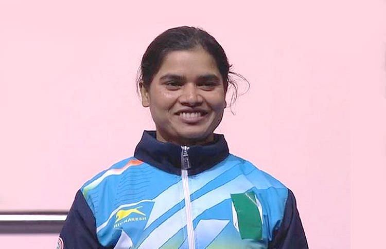 Indian para-powerlifter Sakina Khatun.
