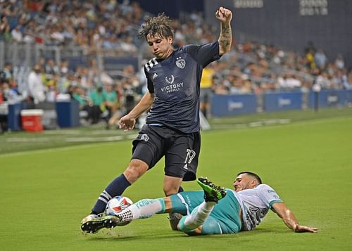 Grayson Barber of Sporting Kansas City in action