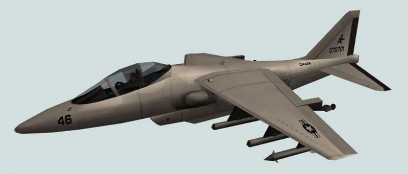 GTA San Andreas had far more planes, such as the Hydra shown above(Image via Rockstar Games)