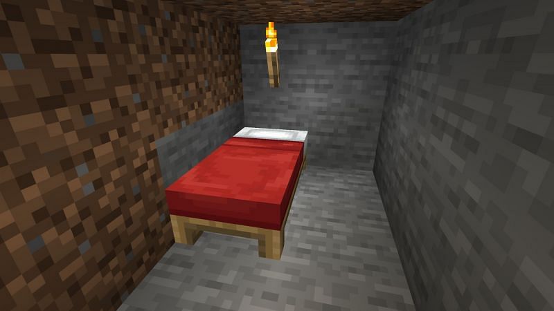 Red bed in the game (Image via Minecraft)