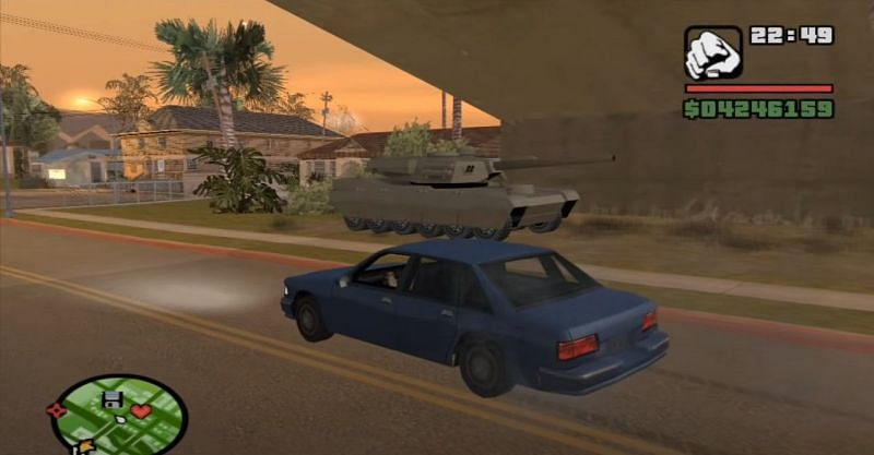 The Rhino Tank spawns here after 100% completion in GTA San Andreas (Image via Rockstar Games)