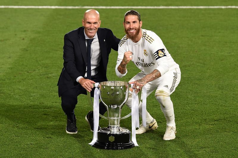 Ramos with his last title as a Real Madrid player before his free transfer to PSG