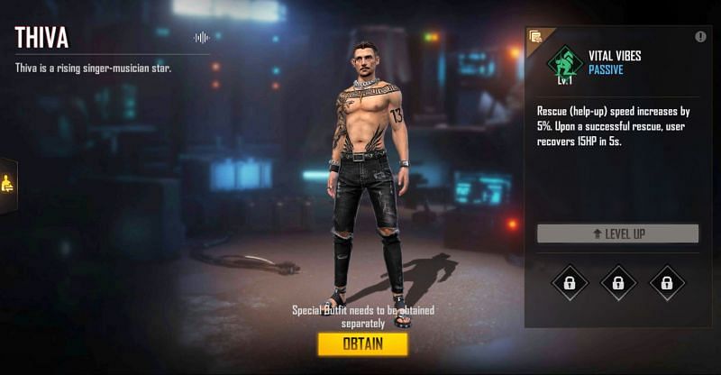 Thiva was added to Free Fire after a recent collaboration (Image via Free Fire)