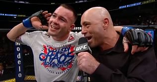 Joe Rogan describes Colby Covington as "a really nice guy"; explains the reason for his heel persona