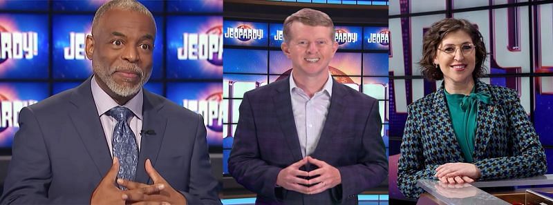 LeVar Burton, Ken Jennings, and Mayim Bialik in Jeopardy (Image via Jeopardy Productions Inc.)
