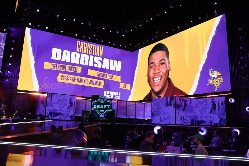 Minnesota Vikings pick &lt;a href=&#039;https://www.sportskeeda.com/nfl/christian-darrisaw &#039; target=&#039;_blank&#039; rel=&#039;noopener noreferrer&#039;&gt;Christian Darrisaw&lt;/a&gt; in the first round of the 2021 NFL Draft
