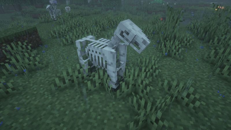 A skeleton trap horse in the game (Image via Minecraft)