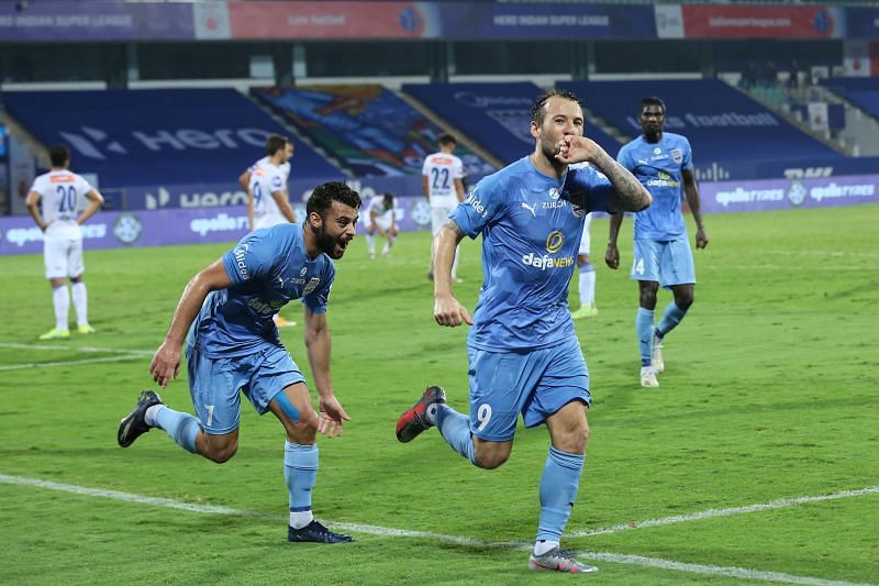 Hugo Boumous(1st from left in blue) turned the game on it&#039;s head in the second half