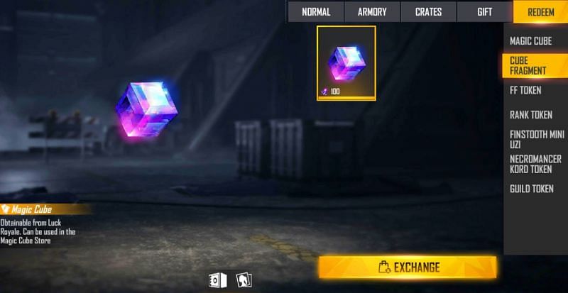 Magic Cube Fragments are needed to redeem a Magic Cube (Image via Free Fire)