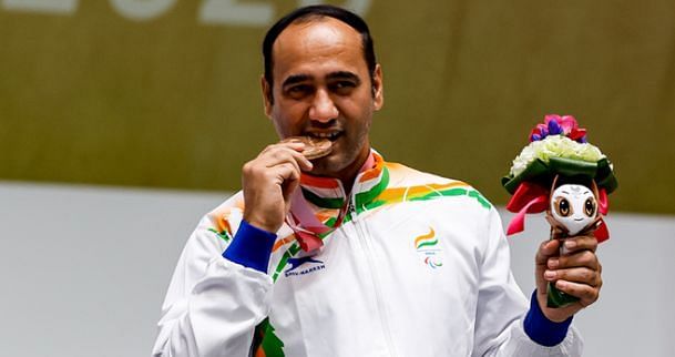 Singhraj Adhana wins bronze in the 10m air pistol SH1 event (2021 Paralympics)