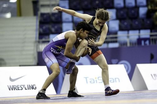 Komal at the cadet world championship (©UWW)