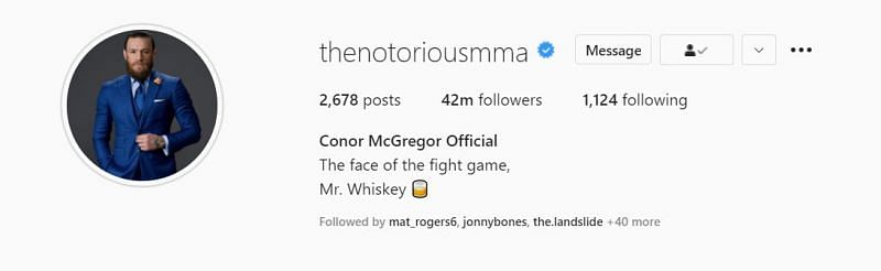 Conor McGregor&#039;s Instagram bio