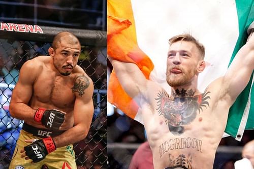 Conor McGregor (right) met Jose Aldo (left) at UFC 194