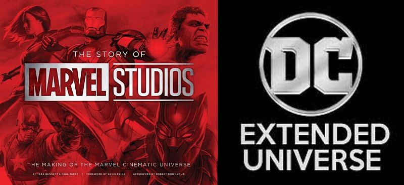 Marvel Studios and DCEU logo. (Image via: Marvel Studios, and Warner Bros./ DC)