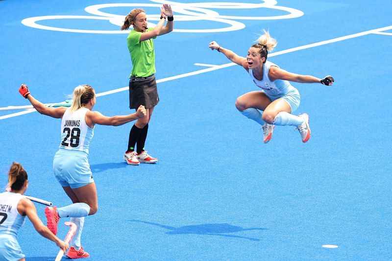 Argentina celebrate after their win against Germany