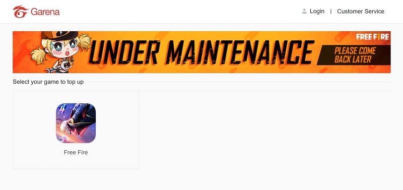 Games Kharido website is under maintenance (Image via Free Fire)