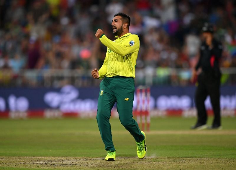 Tabraiz Shamsi celebrates. (Image Credits: Getty)