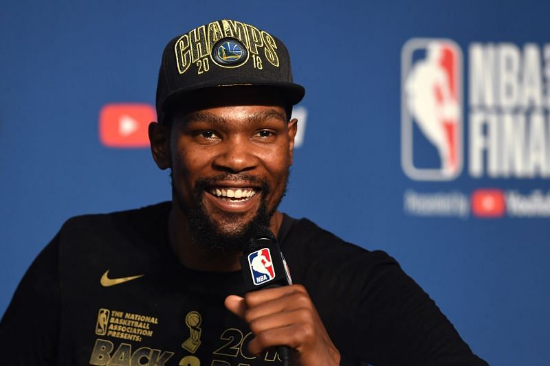 Durant after winning the 2018 NBA title with the Golden State Warriors.