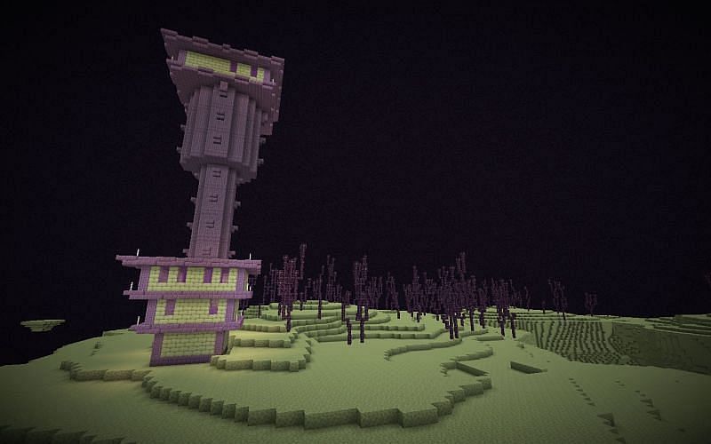 An end city (Image via Minecraft)
