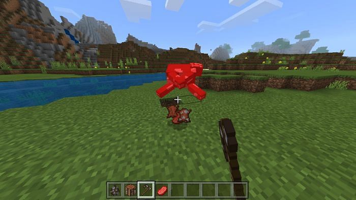 Killing a cow in Minecraft (Image via Minecraft-Pocket)