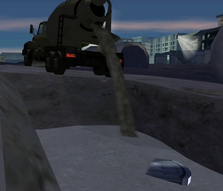 The Construction Foreman's death scene (Image via Rockstar Games)