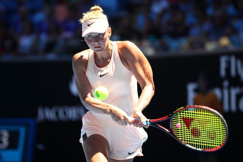 Marta Kostyuk will look to dominate using her powerful backhand.